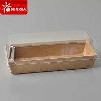 Small kraft food paper box with dome lid