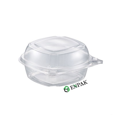 MIT clamshell PET deli food to go plastic crystal containers with lid